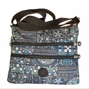 Kipling Multipocket Crossbody, Blue, Multiflower